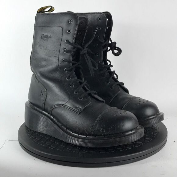Dr. Martens MIE Daisy Y2K Cap Toe Wedge 10-Eye Black Boots Women’s Size 5 - Picture 3 of 12